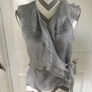 Silver wrap shirt!!